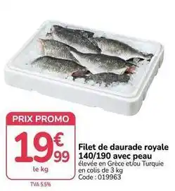 Promocash Promo - filet de daurade royale 140/190 avec peau offre