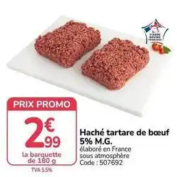 Promocash Francaise - haché tartare de bœuf 5% m.g offre