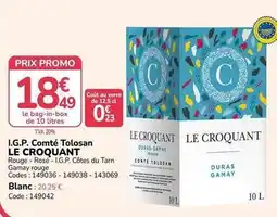 Promocash Promo - i.g.p. comté tolosan offre