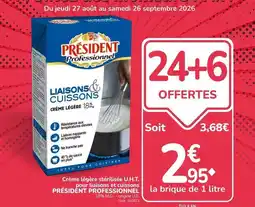 Promocash Président - crème légère stérilisée u.h.t. pour basone et cuissons offre