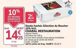 Promocash Charal - steaks hachés sélection du boucher 15% m.g offre