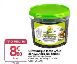 Promocash Promo - olives noires façon grece dénoyautées aux herbes offre