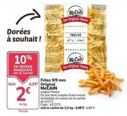 Promocash Mccain - frites 9/9 mm original offre