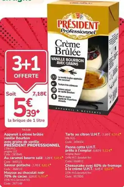 Promocash Président - crème brulée offre