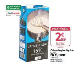Promocash Promo - crème légère liquide u.h.t. en cuisine offre