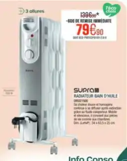 Extra Supra - radiateur bain d'huile orso1500 offre