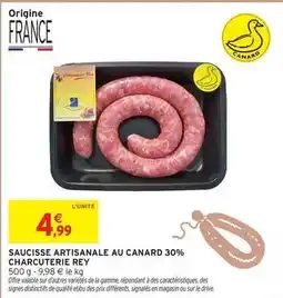 Intermarché Roy - saucisse artisanale au canard 30% charcuterie offre