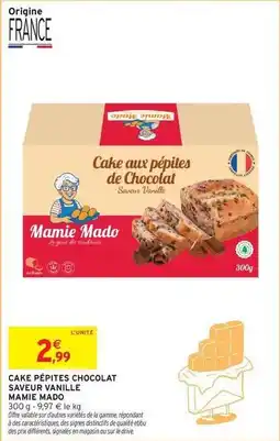 Intermarché Signal - cake pepites chocolat saveur vanille offre