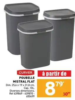Trafic CURVER POUBELLE MISTRAL FLAT offre