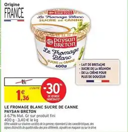 Intermarché Fini - le fromage blanc sucre de canne offre