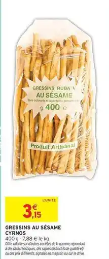 Intermarché Cyrnos - gressins au sésame offre