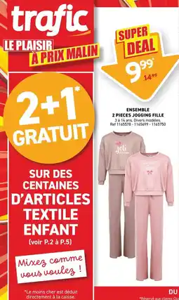 Trafic ENSEMBLE 2 PIECES JOGGING FILLE offre