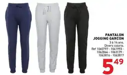 Trafic PANTALON JOGGING GARCON offre