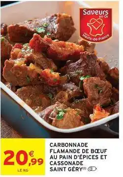 Intermarché Saveurs en or - carbonnade flamande de bœuf au pain d'epices et casssonade offre