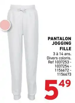 Trafic PANTALON JOGGING FILLE offre