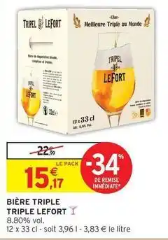 Intermarché Lefort - bière triple offre