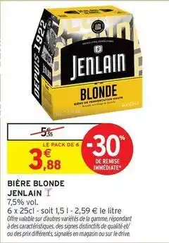 Intermarché Jenlain - bière blonde offre