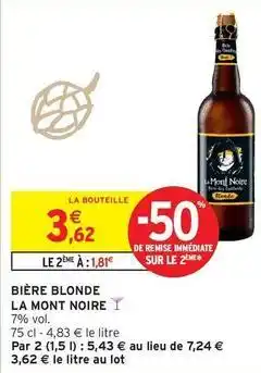 Intermarché Montagne noire - bière blonde offre