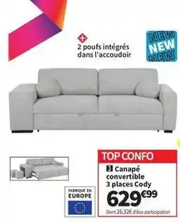 Conforama Canape convertible 3 places offre