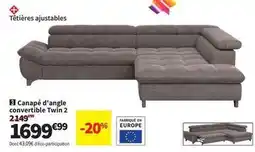 Conforama Canapé d'angle convertible twin 2 offre