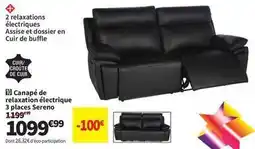 Conforama Canapé de relaxation électrique 3 places serena offre