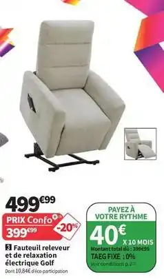 Conforama Total - fauteuil releever et de relaation electrique goit offre