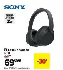 Conforama Sony - casque sans fil offre