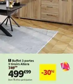 Conforama Buffet 3 portes 3 tiroirs altera offre