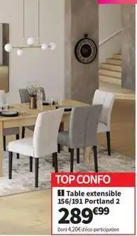 Conforama Portland - table extensible 2 offre
