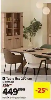 Conforama Table fixe 200 cm offre