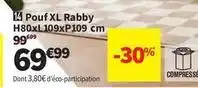Conforama Pouf xl rbby h80xl109xp109 cm offre