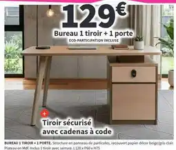 Conforama Bureau 1 tiroir + 1 porte offre