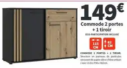 Conforama Chêne - commode 2 portes + 1 tiroir offre