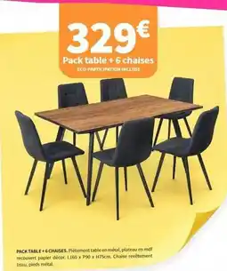 Conforama Table + 6 chaises offre