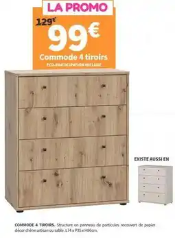 Conforama Promo - commode 4 tiroirs offre