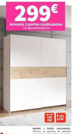 Conforama Armoire 2 portes coulissantes offre