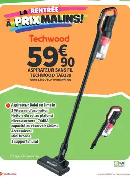 Conforama Techwood - aspirateur sans fil tab339 offre