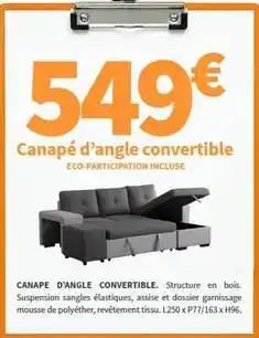 Conforama Canape d'angle convertible offre