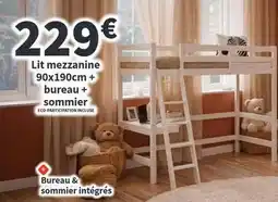 Conforama Lit mezzanine + bureau + sommier offre