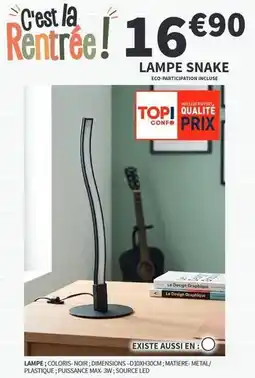 Conforama Lampe: colors noir, densersons, d'olive, plaistique, mousselierelle offre