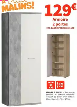 Conforama Armoire 2 portes offre