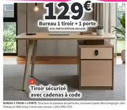 Conforama Bureau 1 tiroir + 1 porte offre