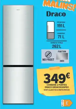 Conforama Draco combinaison réfrigérateur congélateur offre