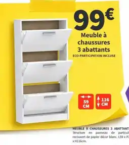 Conforama Meuble à chaussures 3 abattants offre