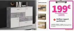 Conforama Conforama Commode 4 tiroirs + 2 portes offre