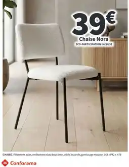 Conforama Conforama Chaise Nora offre