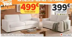 Conforama Velour côtelé Canapé 3 places offre