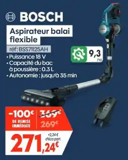 Pro&Cie BOSCH Aspirateur balai flexible offre