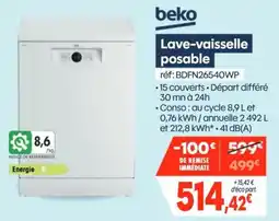 Pro&Cie beko Lave-vaisselle posable offre