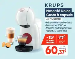 Pro&Cie KRUPS Nescafé Dolce Gusto à capsule offre